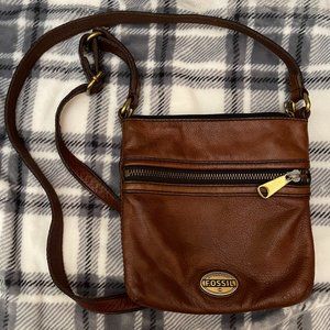 Fossil - Brown soft leather crossbody